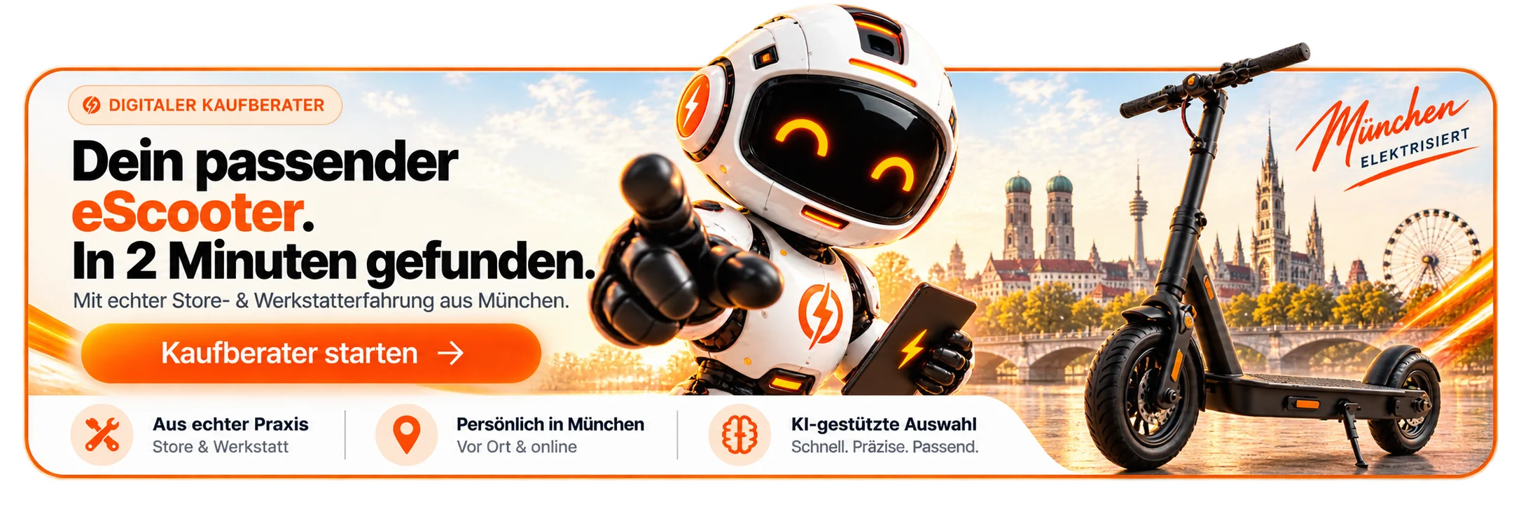 Digitaler Kaufberater bei eRide Hub: Dein passender eScooter, in 2 Minuten gefunden.